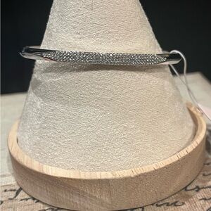 Kate Spade Silver Pave Cuff “Raise The Bar” bracelet new with tags and dust bag
